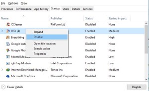 manage startup application in windows task manager