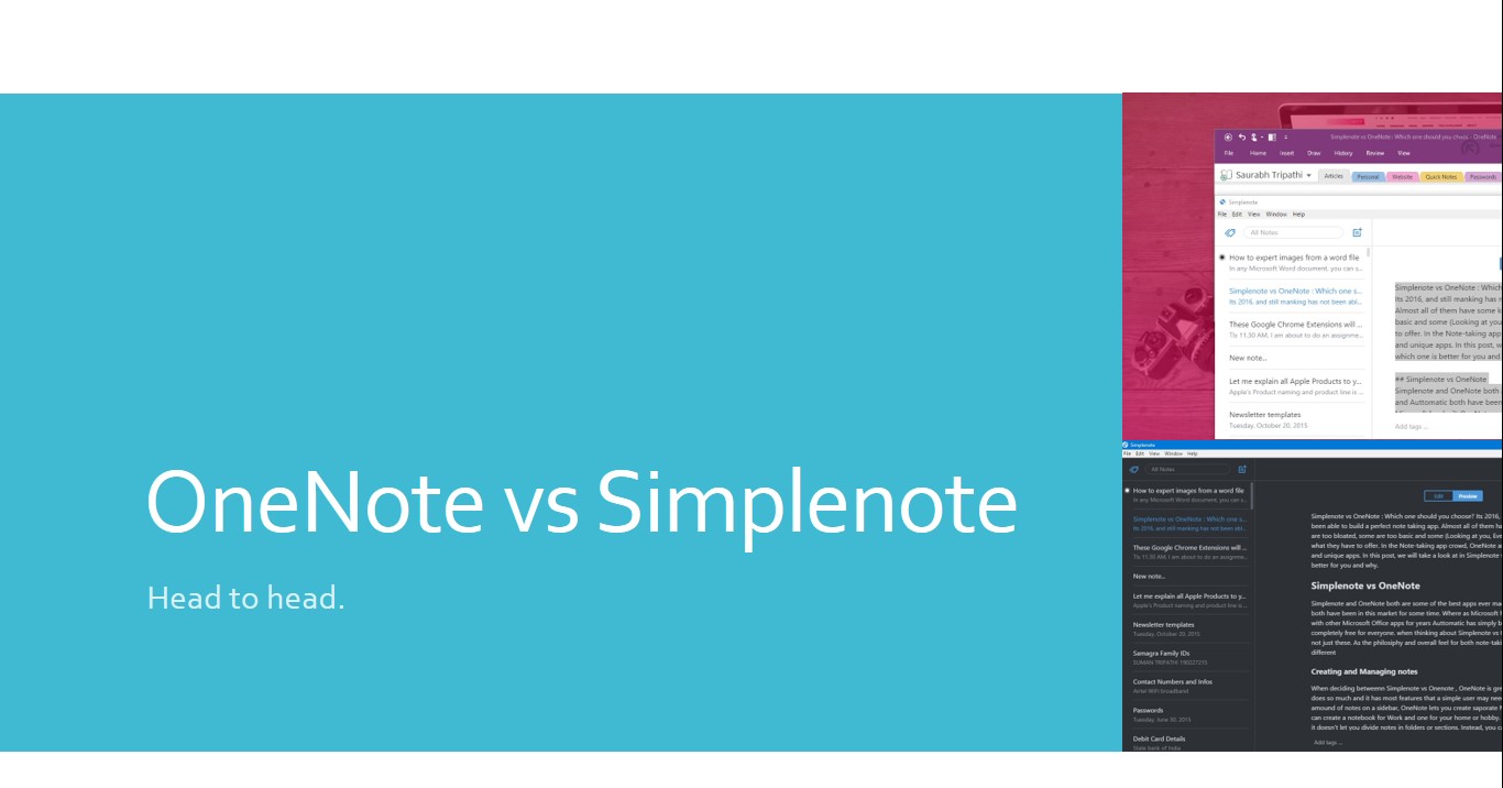 Onenote vs simplenote