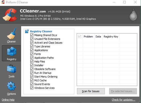 ccleaner registry cleanup