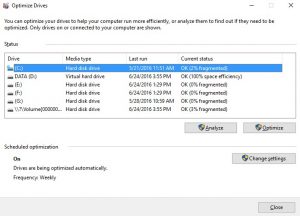 defrag hard disk to make Windows 10 boot faster
