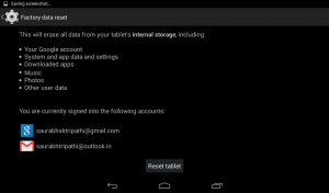 reset android tablet