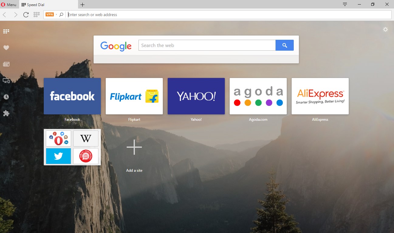 opera web browser screenshot