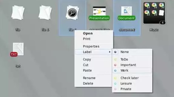 NImi Places let's you easlily label files and shortcuts